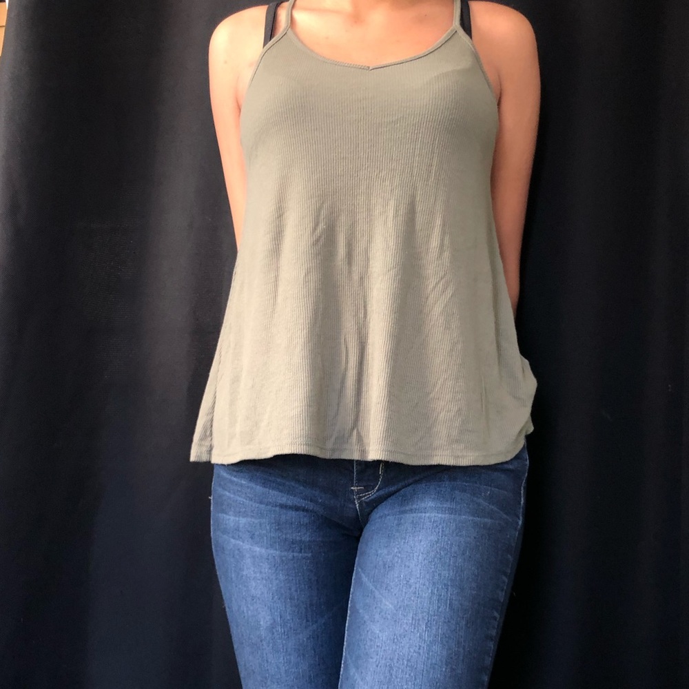 Military green tank top